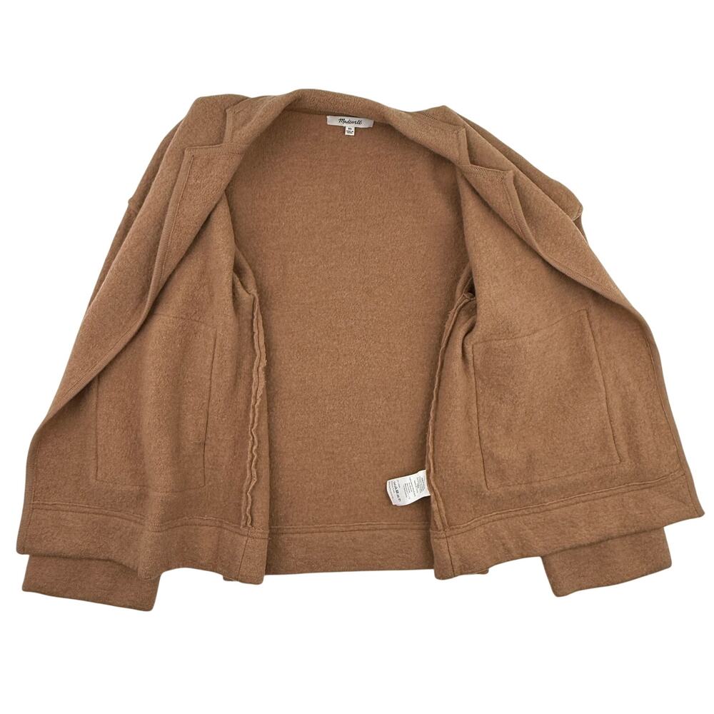Madewell Merino Wool Sweater Jacket Blazer XS Camel Oversized Minimalist Cozy - Picture 8 of 12